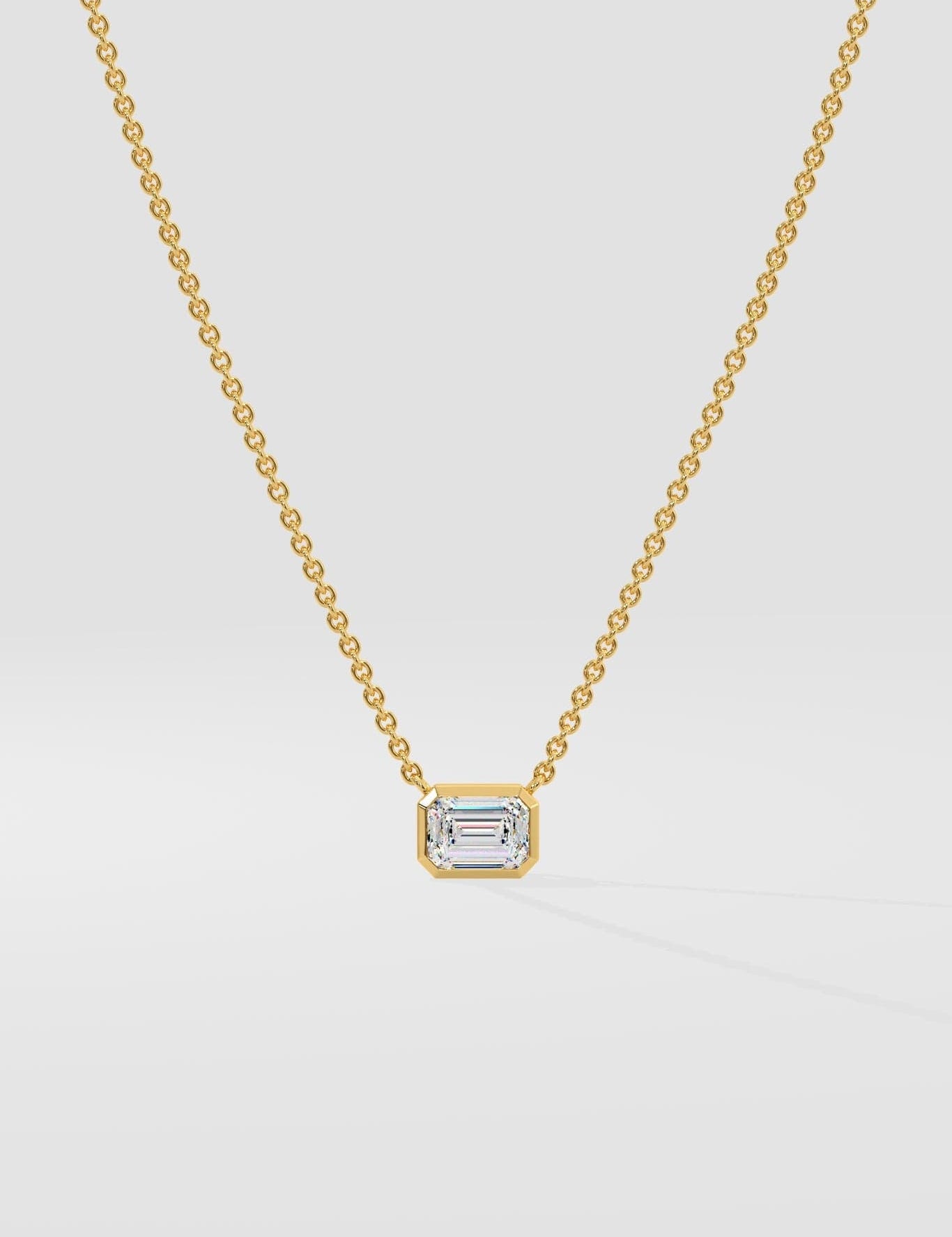 1 ct East West Emerald Necklace - House Of Quadri