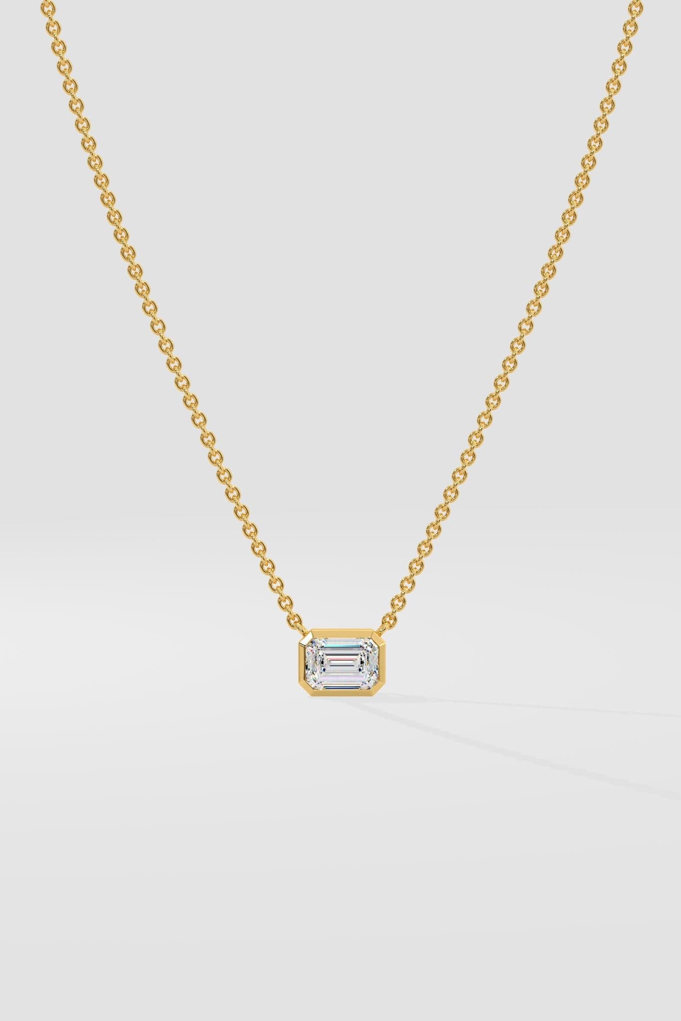 1 ct East West Emerald Necklace - House Of Quadri