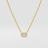 1 ct East West Emerald Necklace