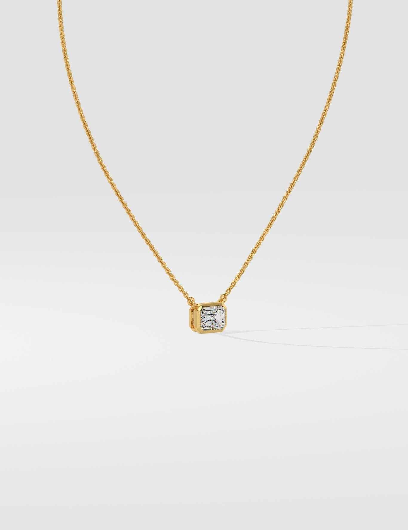 1 ct East West Emerald Necklace - House Of Quadri