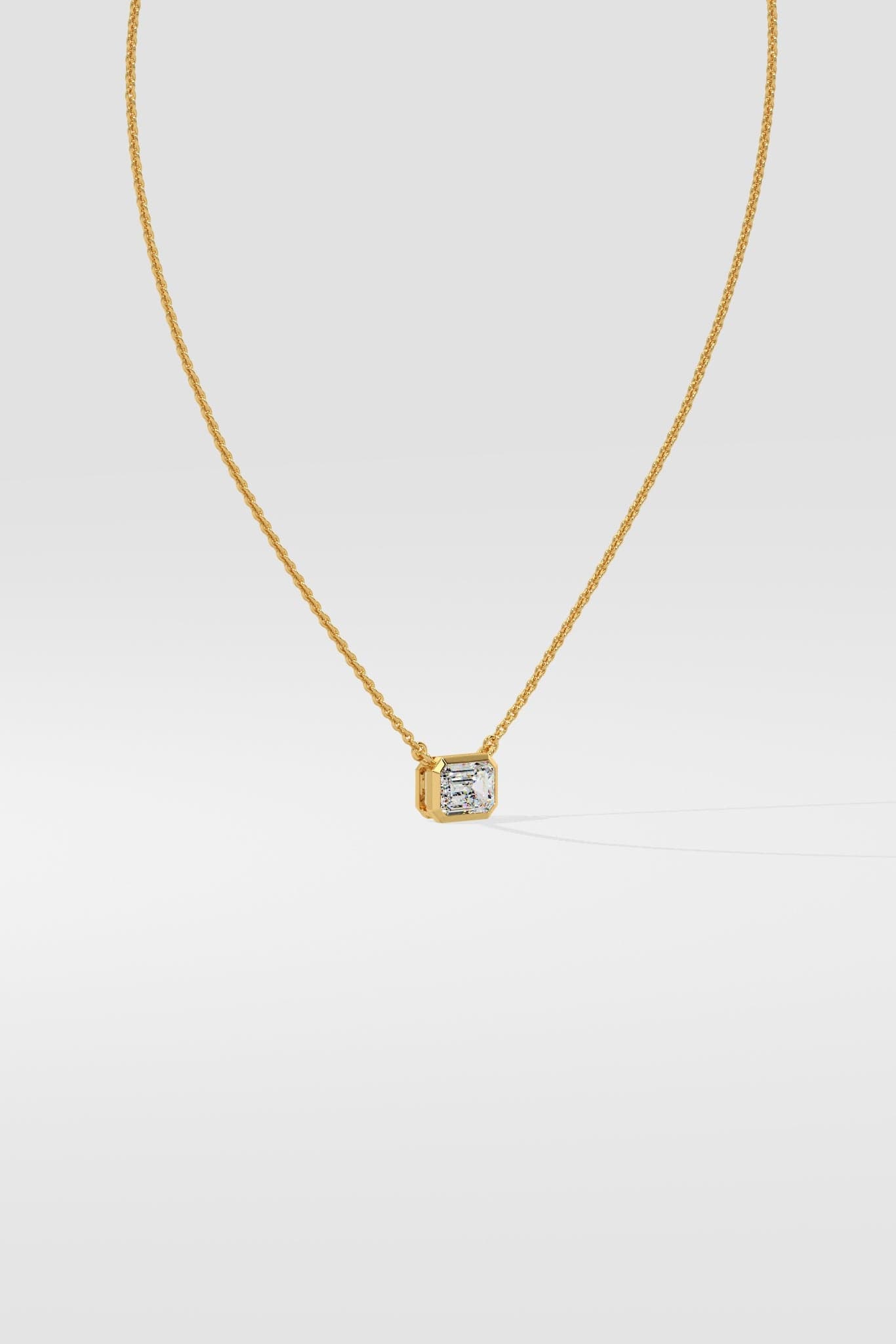 1 ct East West Emerald Necklace - House Of Quadri