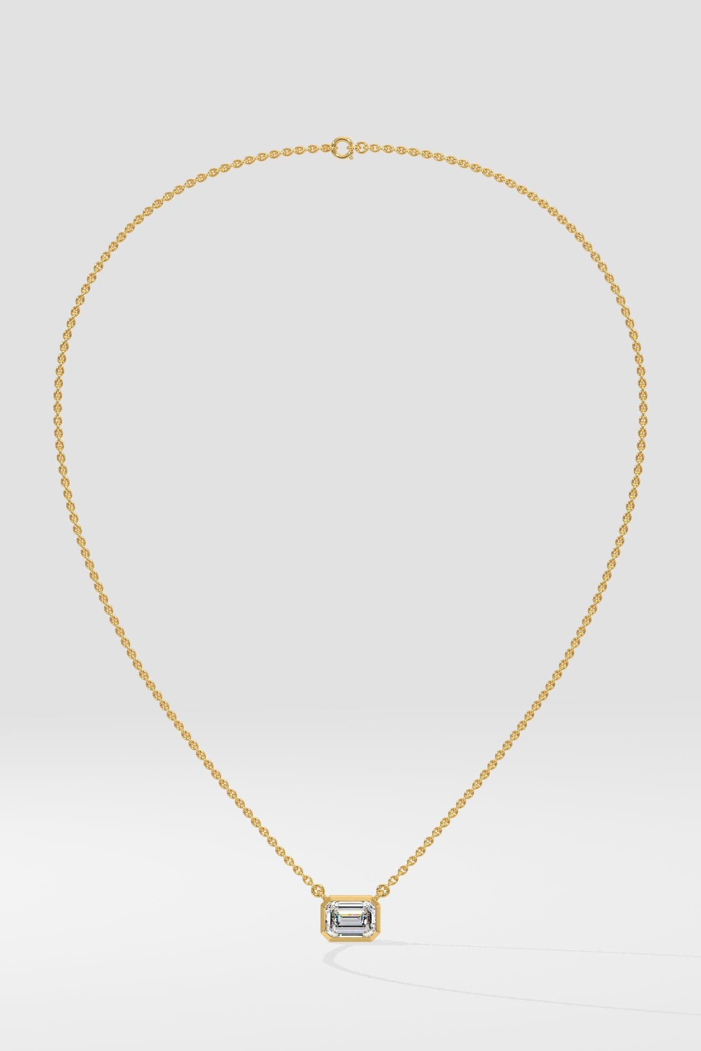 1 ct East West Emerald Necklace - House Of Quadri
