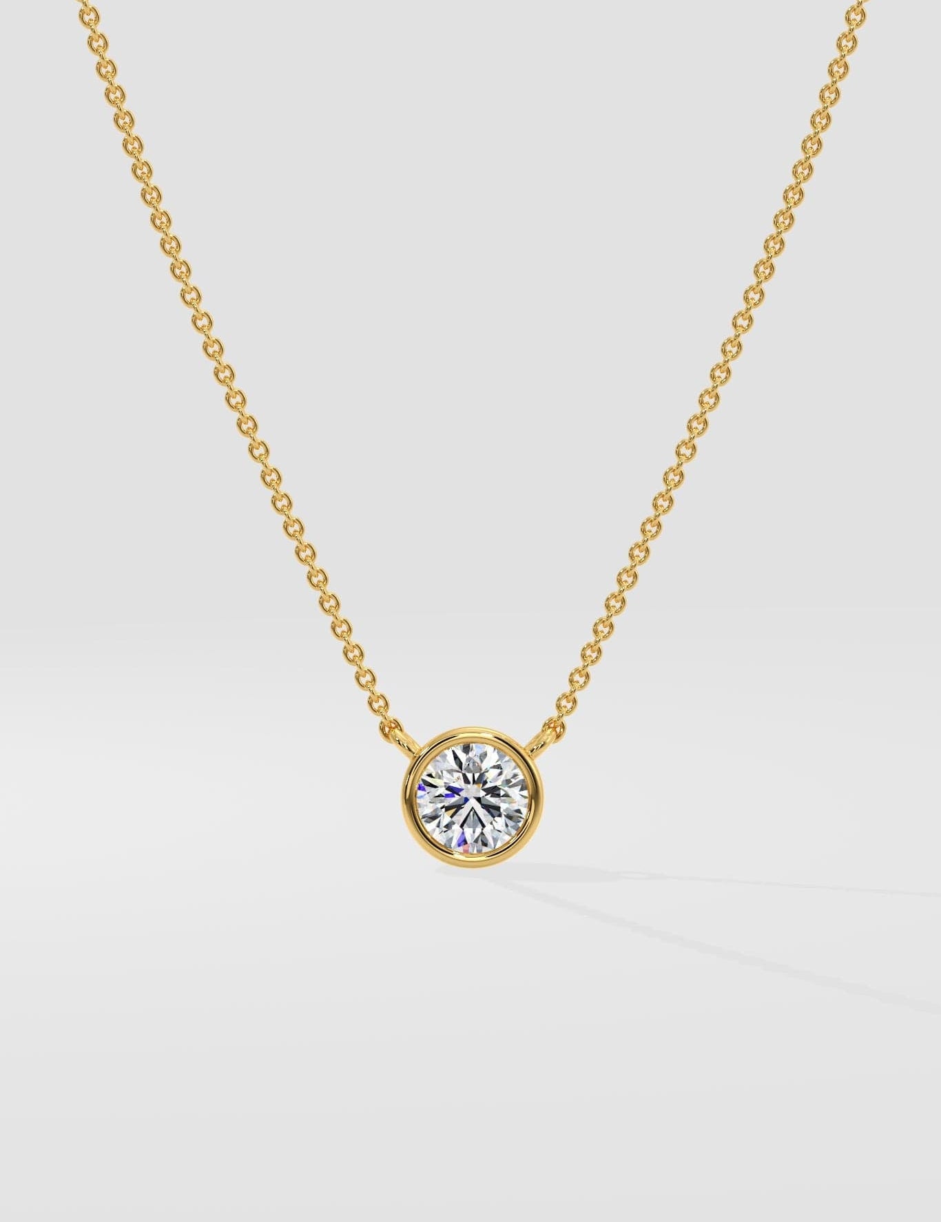 1 ct Bezel Solitaire Necklace - House Of Quadri