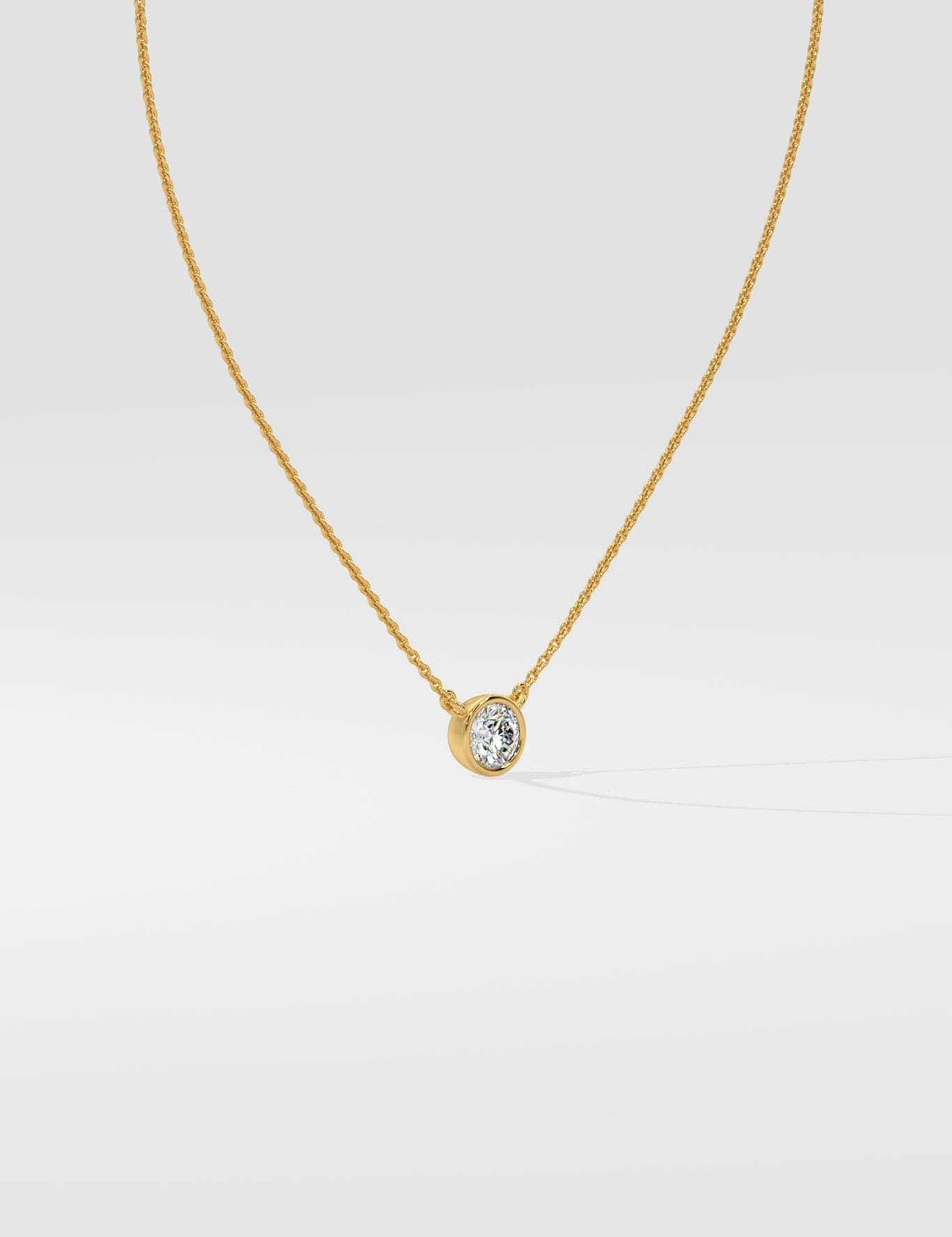 1 ct Bezel Solitaire Necklace - House Of Quadri
