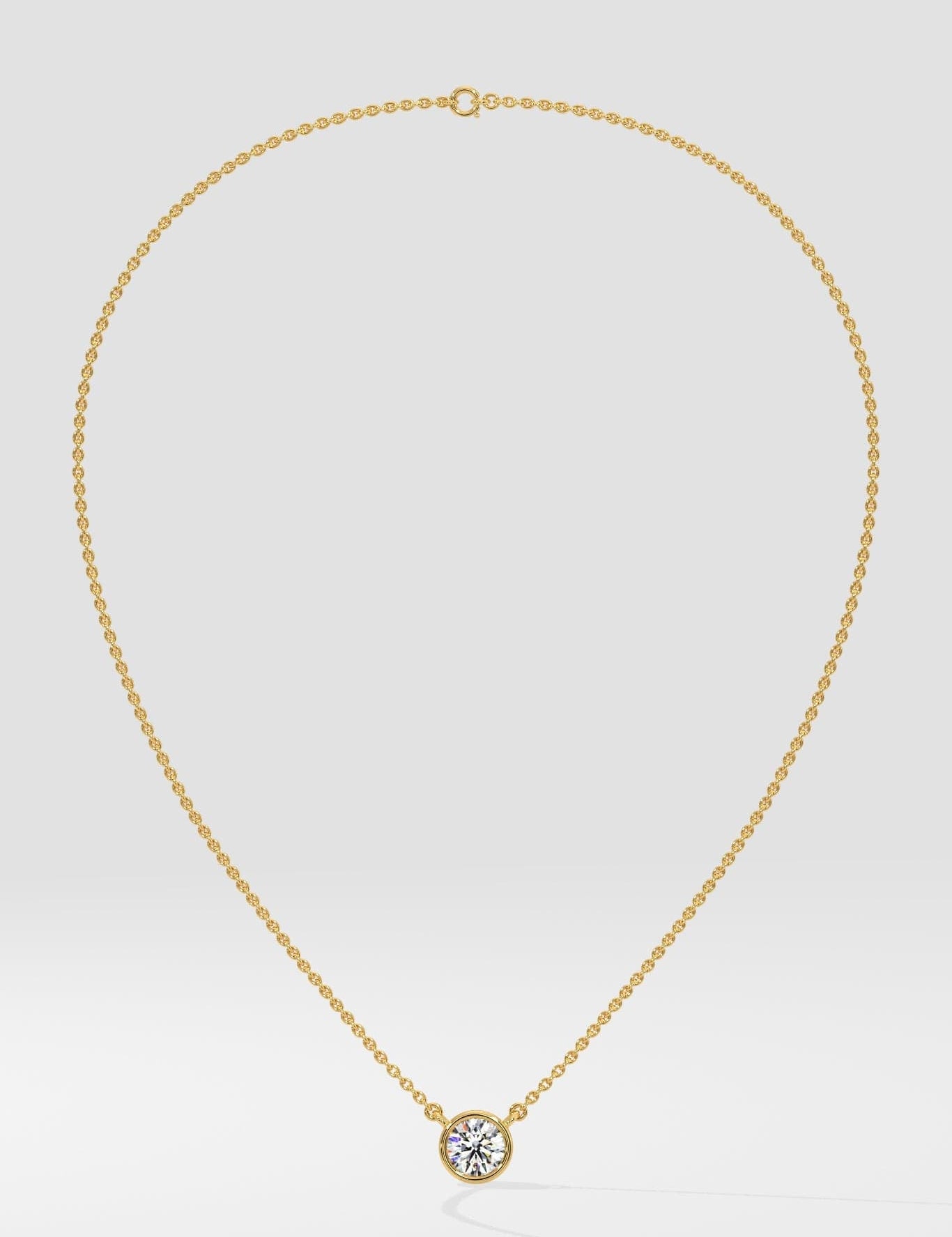 1 ct Bezel Solitaire Necklace - House Of Quadri