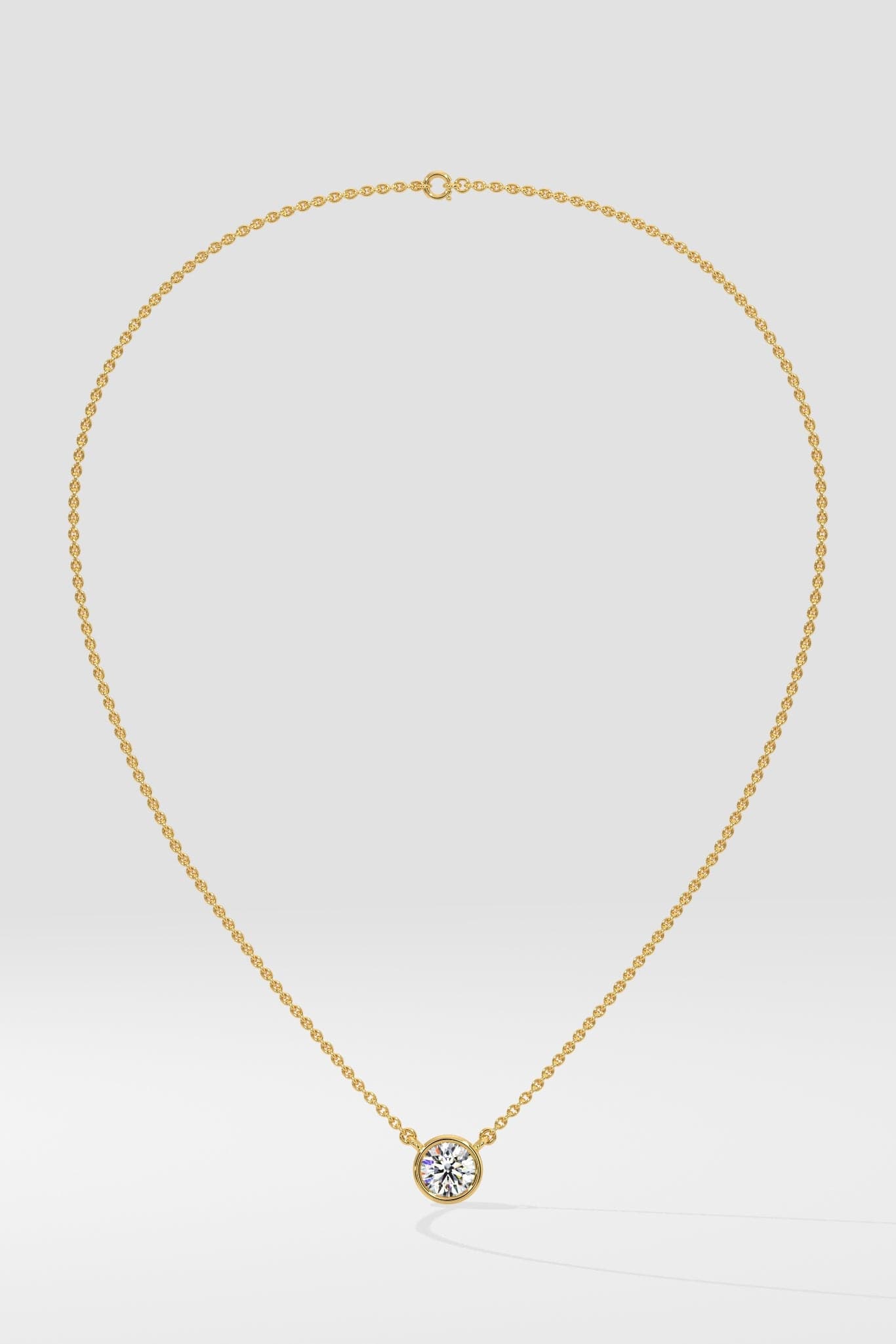 1 ct Bezel Solitaire Necklace - House Of Quadri