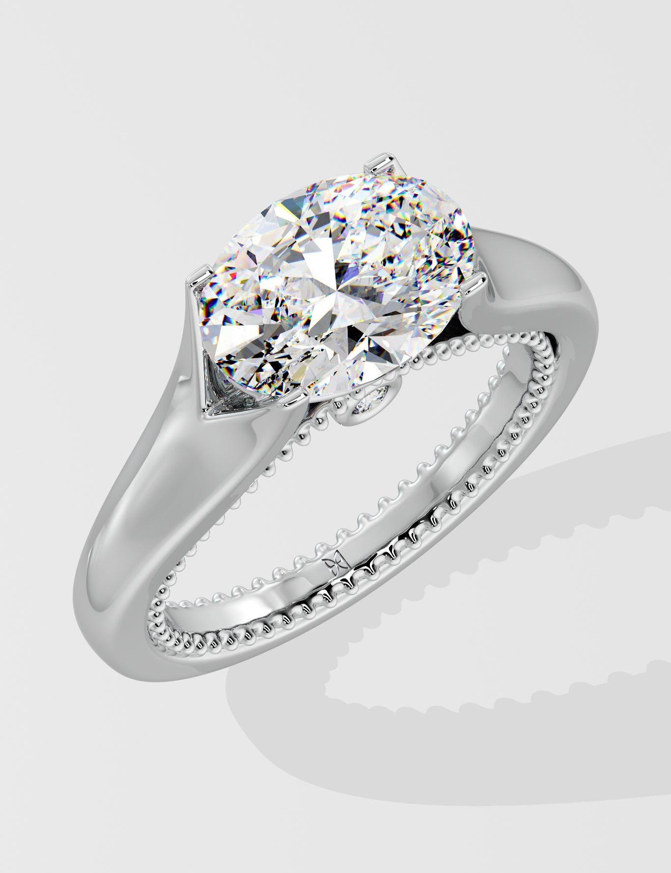 1.5 ct East-West Oval Solitaire Ring - House Of Quadri
