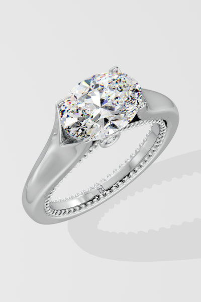1.5 ct East-West Oval Solitaire Ring - House Of Quadri