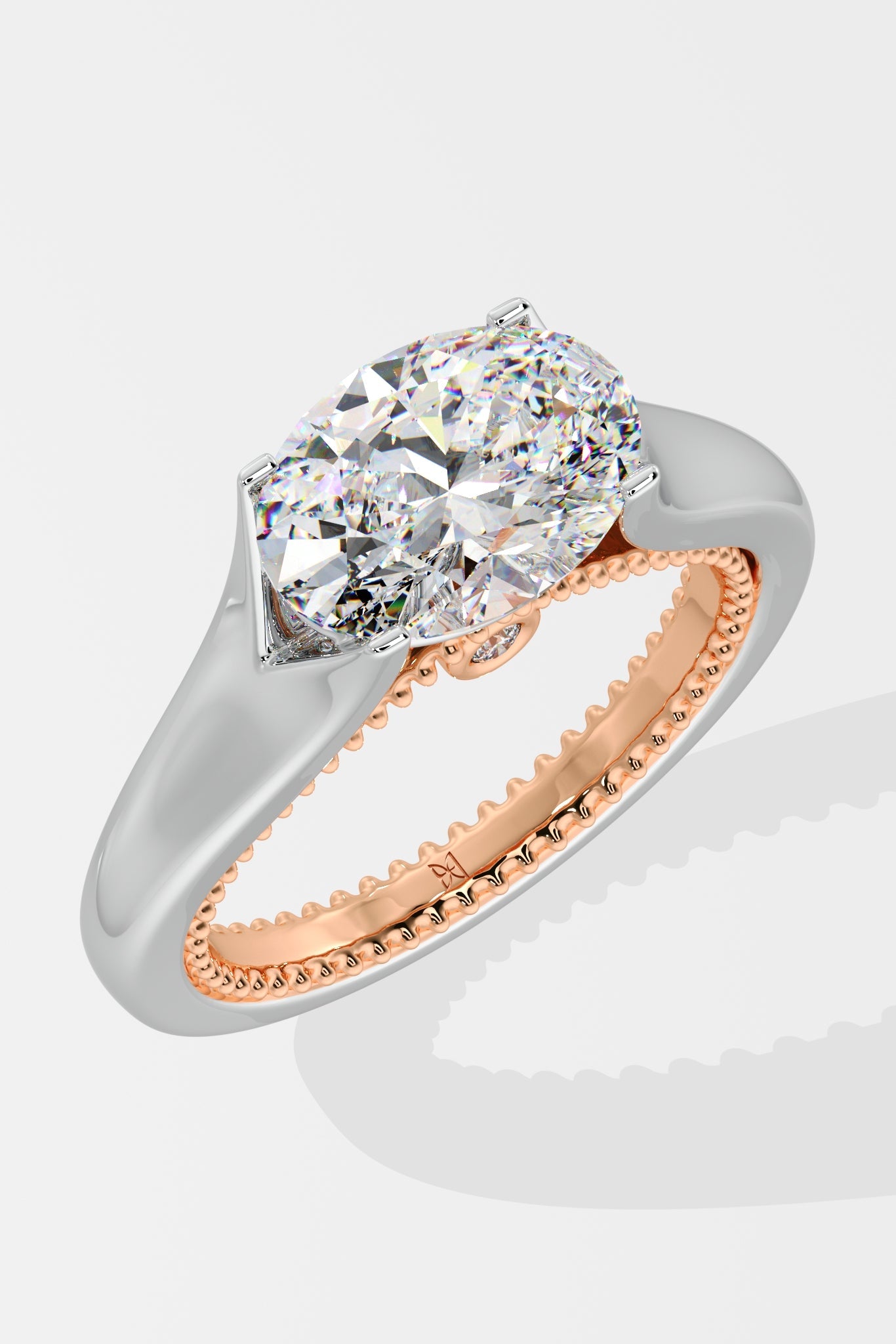 Askew East-West Oval Solitaire Ring - House Of Quadri