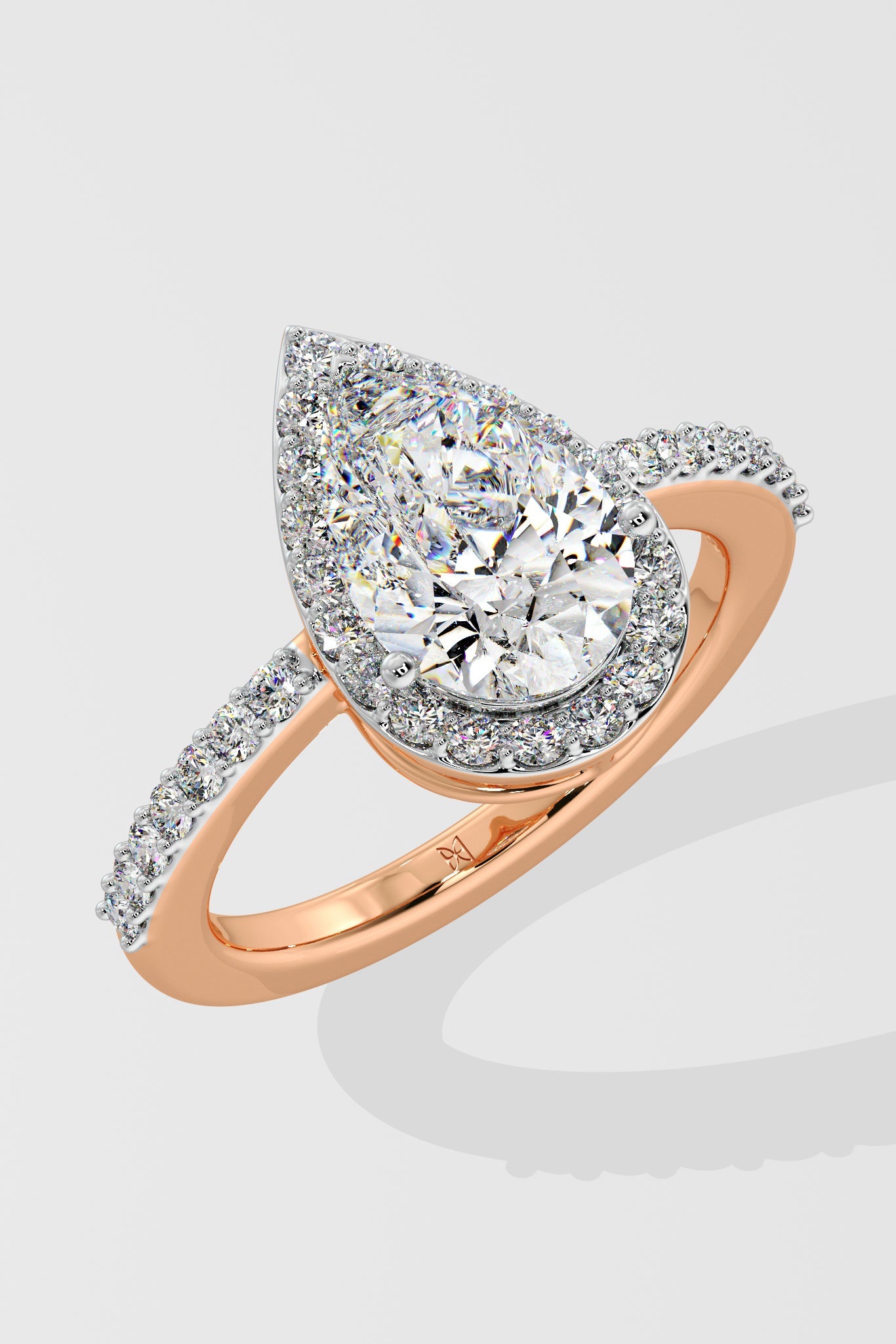 1.5 ct Pear Solitaire Halo Ring - House Of Quadri
