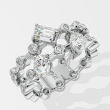 Askew 3 Stone Double Ring - House Of Quadri