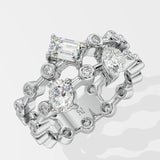 3 Stone Double Ring
