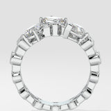 Askew 3 Stone Double Ring - House Of Quadri