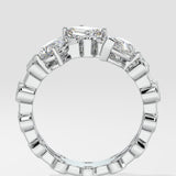 3 Stone Double Ring