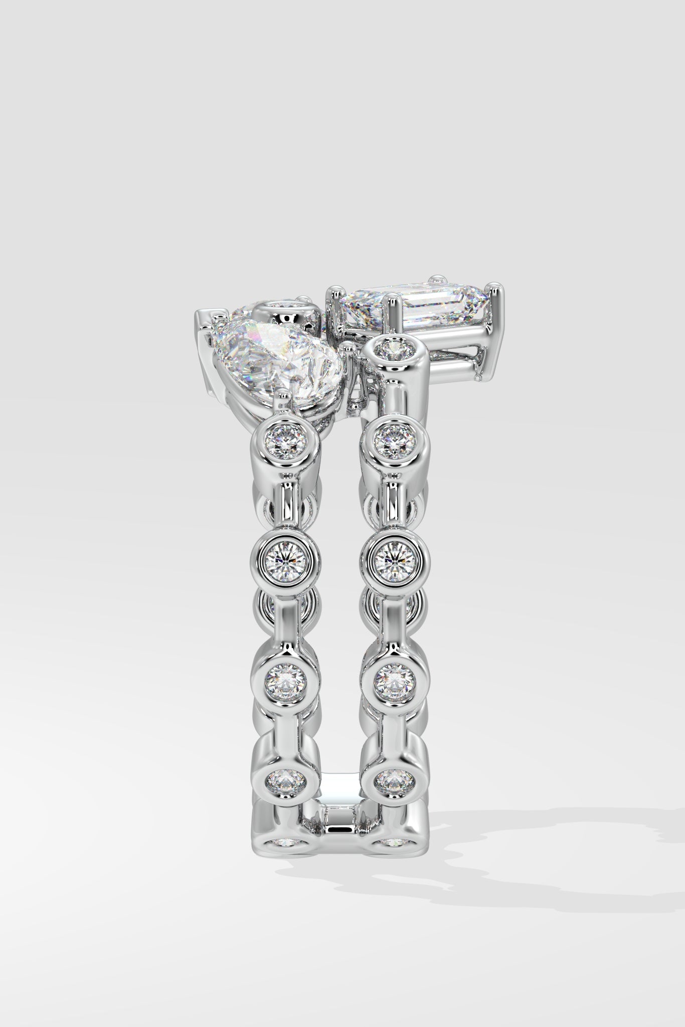 Askew 3 Stone Double Ring - House Of Quadri