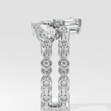 3 Stone Double Ring