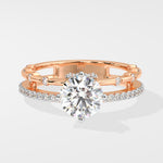 Stellar Twin Row Solitaire Ring - House Of Quadri