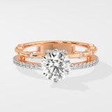 Stellar Twin Row Solitaire Ring - House Of Quadri