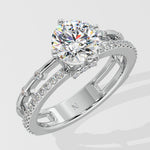 1 ct Twin Row Solitaire Ring - House Of Quadri