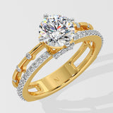 1 ct Twin Row Solitaire Diamond Ring