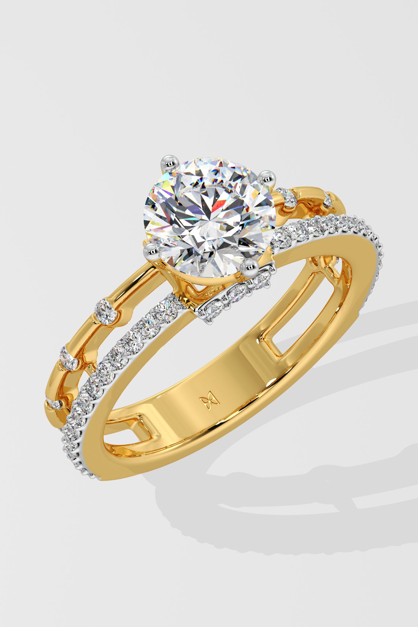 1 ct Twin Row Solitaire Ring - House Of Quadri