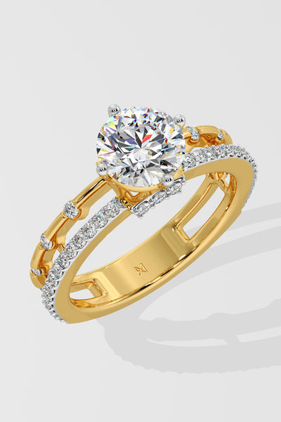 1 ct Twin Row Solitaire Ring - House Of Quadri