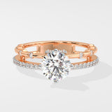 1 ct Twin Row Solitaire Diamond Ring