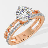1 ct Twin Row Solitaire Diamond Ring