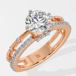 Stellar Twin Row Solitaire Ring - House Of Quadri