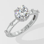 1.25 ct Invisible Halo Side Studded Solitaire Ring - House Of Quadri