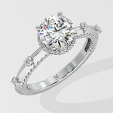 1.25 ct Invisible Halo Side Studded Solitaire Diamond Ring
