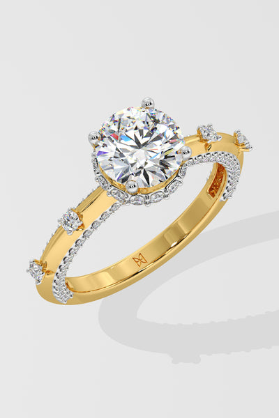 1.25 ct Invisible Halo Side Studded Solitaire Ring - House Of Quadri