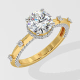 1.25 ct Invisible Halo Side Studded Solitaire Diamond Ring