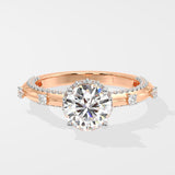 1.25 ct Invisible Halo Side Studded Solitaire Diamond Ring