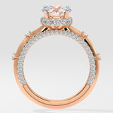1.25 ct Invisible Halo Side Studded Solitaire Diamond Ring