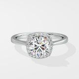 Stellar Cushion Halo Solitaire Ring - House Of Quadri