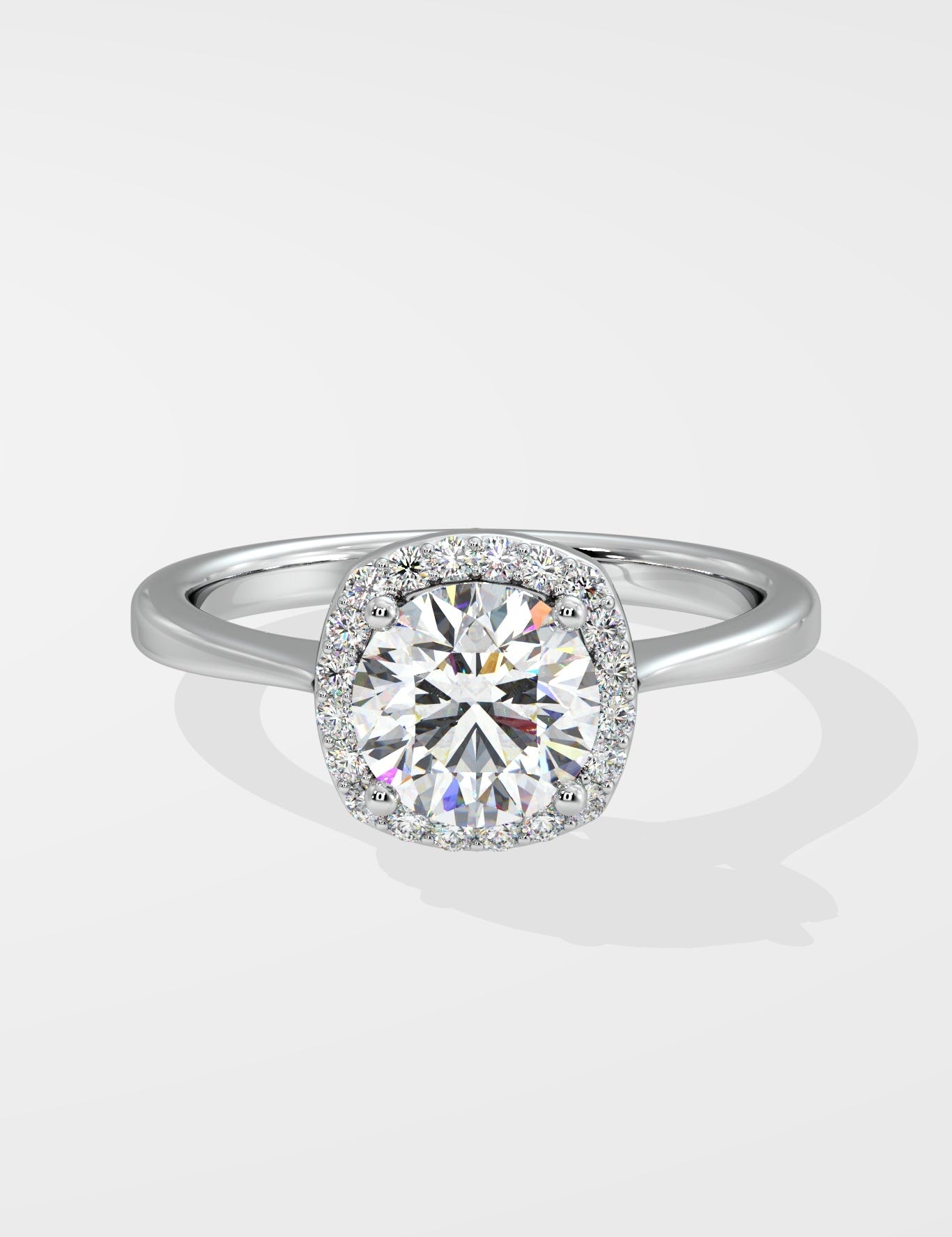 Stellar Cushion Halo Solitaire Ring - House Of Quadri