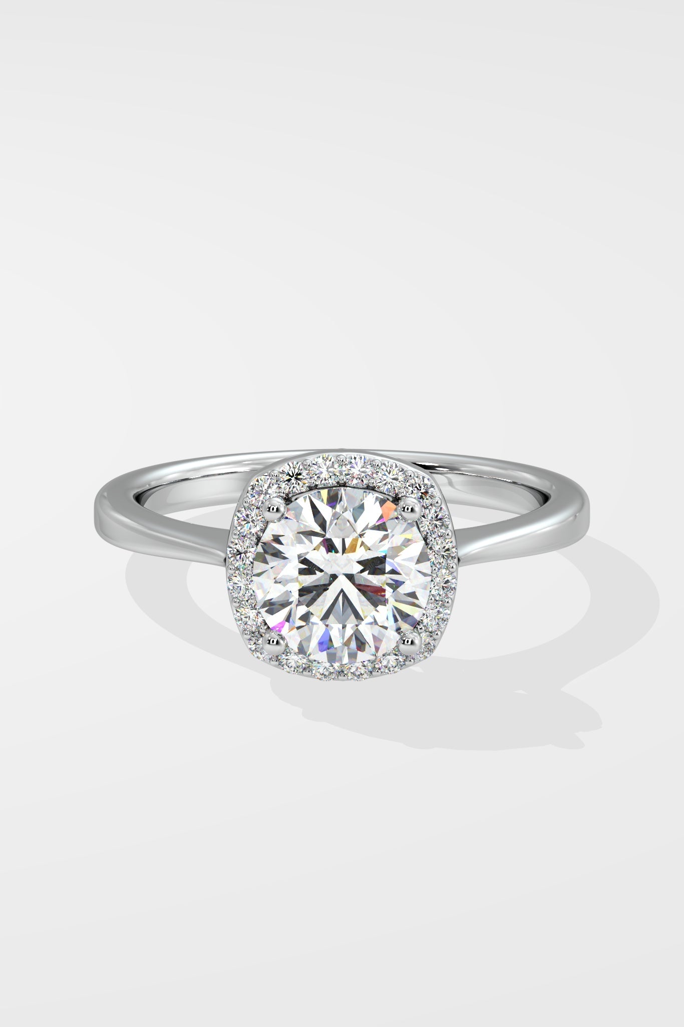 Stellar Cushion Halo Solitaire Ring - House Of Quadri