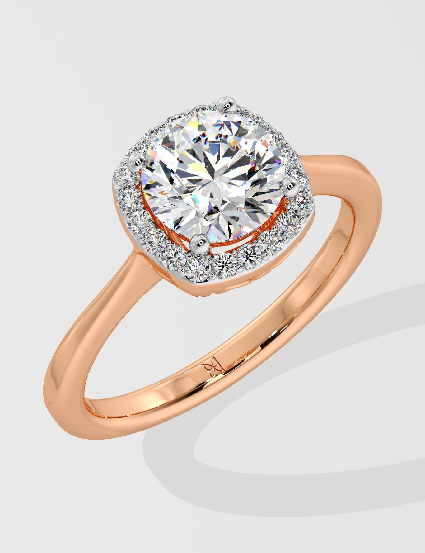 1 ct Cushion Halo Solitaire Ring - House Of Quadri