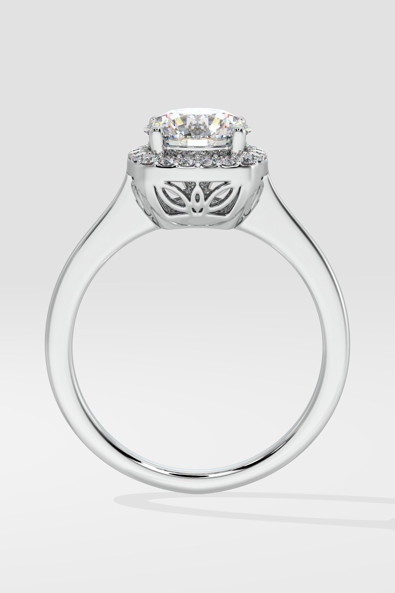 Stellar Cushion Halo Solitaire Ring - House Of Quadri