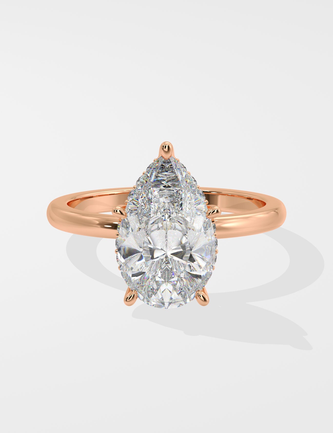 Askew 2 ct Hidden Halo Pear Ring - House Of Quadri