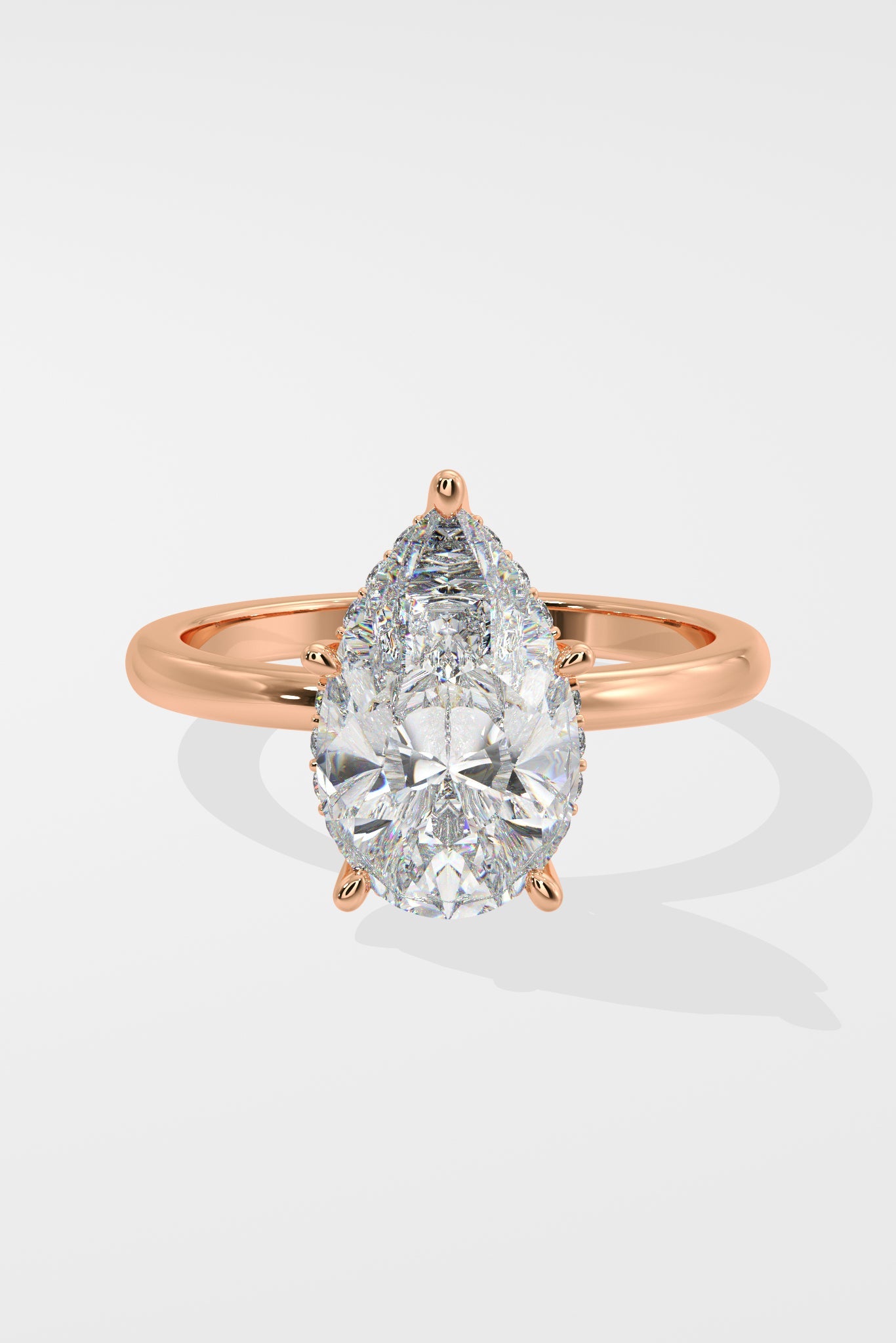 Askew 2 ct Hidden Halo Pear Ring - House Of Quadri