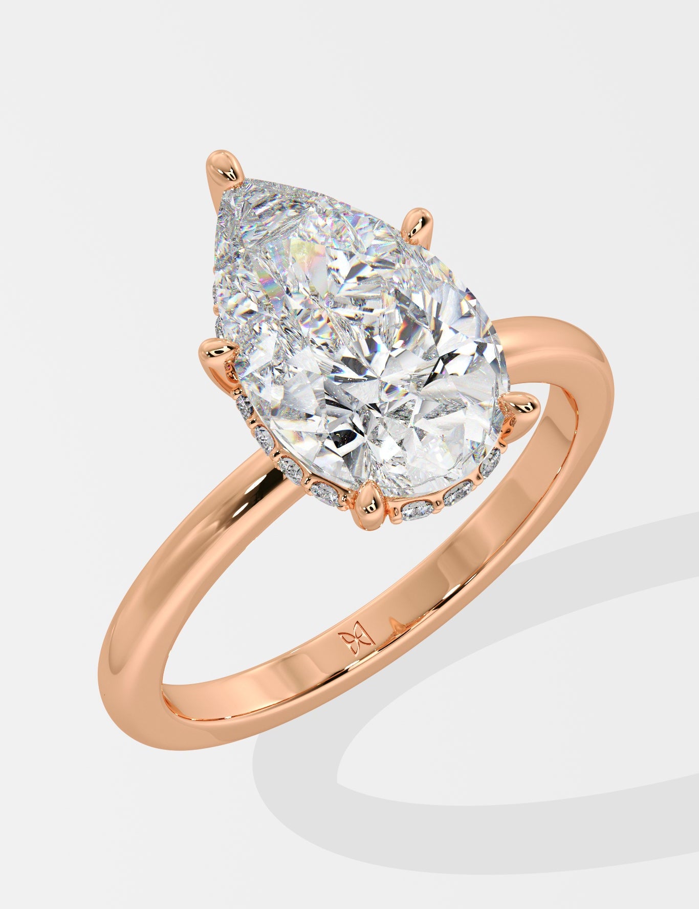 Askew 2 ct Hidden Halo Pear Ring - House Of Quadri