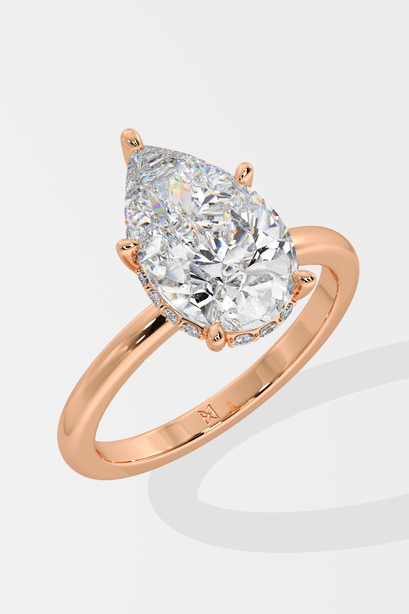 Askew 2 ct Hidden Halo Pear Ring - House Of Quadri