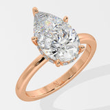 2 ct Hidden Halo Pear Diamond Ring