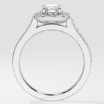 1 ct Accented Halo Cushion Solitaire Ring - House Of Quadri