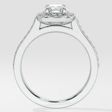 1 ct Accented Halo Cushion Solitaire Ring - House Of Quadri