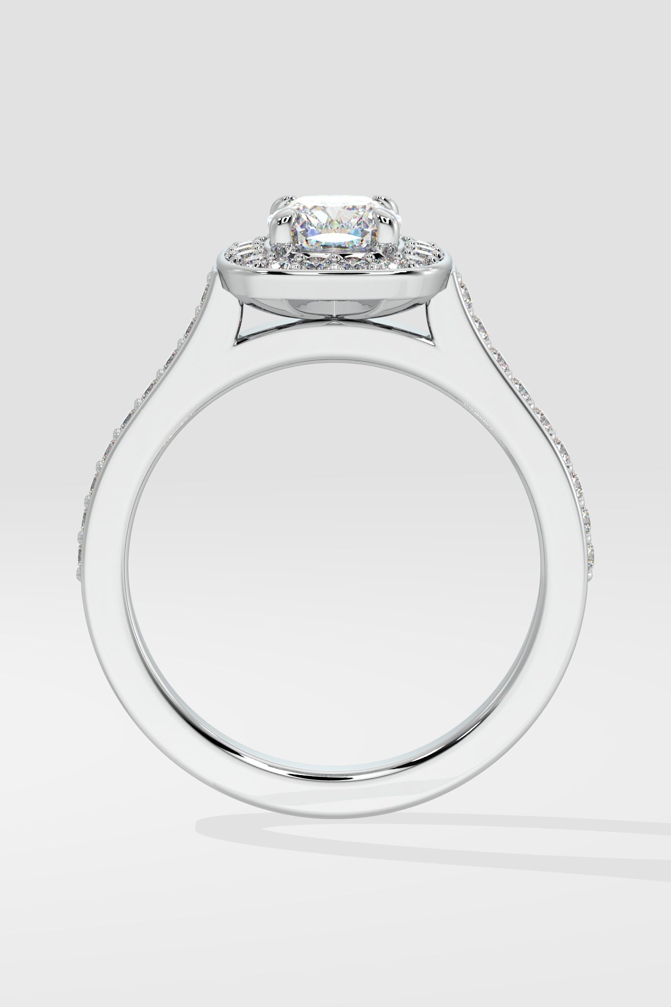 1 ct Accented Halo Cushion Solitaire Ring - House Of Quadri