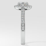 1 ct Accented Halo Cushion Solitaire Diamond Ring