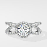 1 ct Crossover Solitaire Diamond Ring